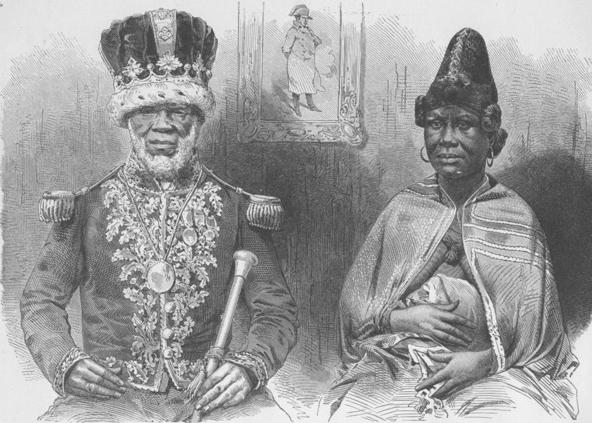 Roi Denis et sa femme au Gabon